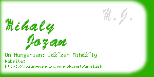 mihaly jozan business card